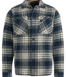 Blouse donkerblauw/wit