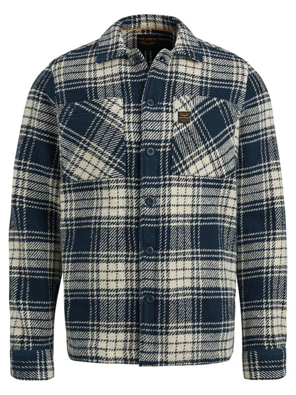 Blouse donkerblauw/wit